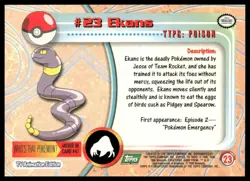 Topps Pokemon Ekans #23 1999 TV Animation Edition Non Holo Green Logo NM - Image 2