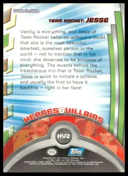 Topps Pokemon Jesse HV2 TV Animation Edition Heroes and Villains Blue Logo NM - Image 2