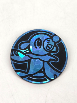 Pokemon Popplio Blue Cracked Ice Holo Foil TCG Coin Good Condition - Image 1
