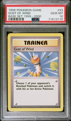1999 Pokemon Base Set Gust of Wind 1999-2000 UK 4th Print #93/102 PSA 10 Gem - Image 1