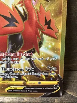 2022 Pokemon Brilliant Stars Galarian Zapdos V 182/172 Gold Secret Rare (NM) - Image 4
