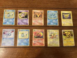 Pokemon TCG Vintage Japanese Lot Eeveelutions & Legendary Birds Poche - Image 1