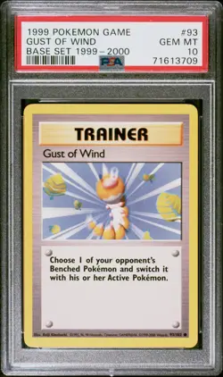 1999 Pokemon Base Set Gust of Wind 1999-2000 UK 4th Print #93/102 PSA 10 Gem - Image 1