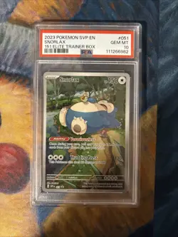 Pokemon TCG Snorlax SVP 051 ETB Promo Pokemon 151 PSA 10 Graded - Image 1