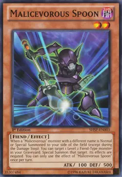 Malicevorous Spoon - SHSP-EN003 - Common - Unlimited Edition - Lightly Played - Image 1