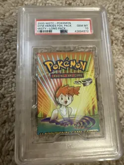Pokemon TCG 2000 GYM HEROES SEALED Long FOIL BOOSTER PACK PSA 10. Super Low Pop - Image 1
