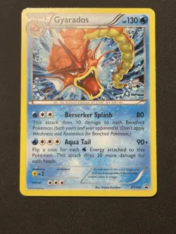 2016 Gyarados XY109 Black Star Promo Pokemon Card Cosmo Holo Rare Shiny - LP - Image 1