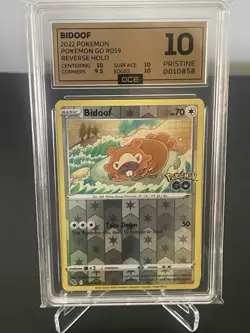 2022 POKEMON GO [ NO DITTO] #059 BIDOOF-REVERSE FOIL PSA 10 #059 - Image 1