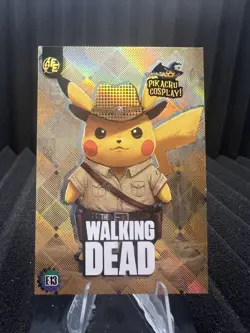 Walking Dead (Pikachu) #E13 - Gold Holo Box Hit Electric Pikachu Cosplay Pokemon - Image 1