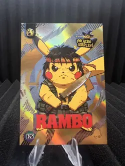 Rambo (Pikachu) #E25 - Gold Holo Box Hit Electric Pikachu Cosplay - Pokemon - Image 1