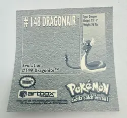 Pokemon 1999 Artbox Series 1 Stickers Dragonair 148 - Image 2