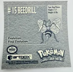 Pokemon 1999 Artbox Series 1 Stickers Beedrill #15 - Image 2
