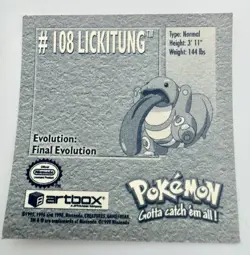 Pokemon 1999 Artbox Series 1 Stickers Lickitung #108 - Image 2