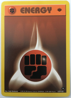 POKEMON 1ST. EDITION FIGHTING ENERGY 127/132 GYM CHALLENGE NEAR MINT - Image 1