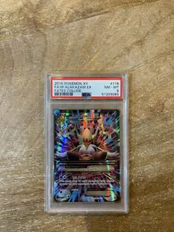 M Alakazam EX (Full Art) 118/124 Fates Collide Holo Mega Pokemon PSA 8 - Image 1