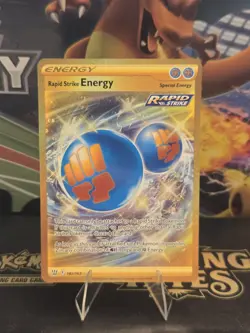 Pokemon Rapid Strike Energy (Secret) 182/163 Swsh05: Battle Styles Holo TCG Gold - Image 1