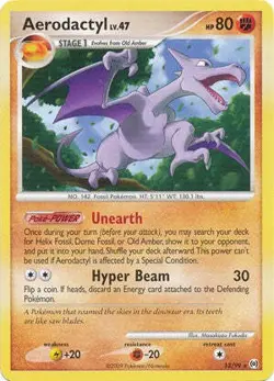 Pokemon Platinum Arceus 13/99 Card Rare Aerodactyl - Image 1