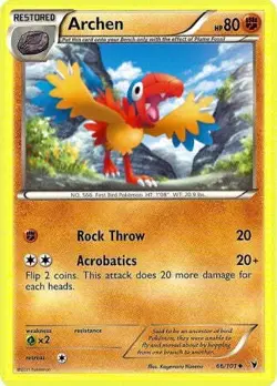Pokemon Noble Victories Uncommon Card - Archen 66/101 - Image 1