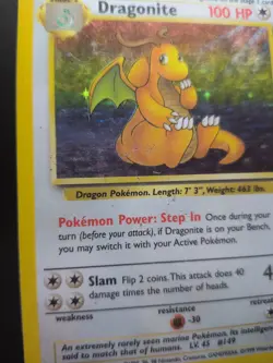 Dragonite 4/62 Holo Rare Fossil Set Pokemon Card WOTC TCG 1999 - MP/HP - Image 3