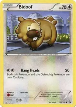 Bidoof 106/124 - Pokemon Dragons Exalted Common Card - Image 1