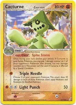 Pokemon EX Crystal Guardians 15/100 Cacturne Card - Image 1