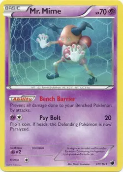 Mr. Mime 47/116 - Pokemon Plasma Freeze Rare Card - Image 1