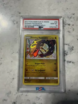 2017 Pokemon TCG Shining Rayquaza Holo Rare Card Shining Legends 56/73 PSA 10 - Image 1