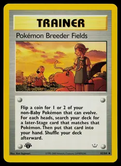 Pokemon Card - Pokemon Breeder Fields 1st Edition Neo Revelation 62/64 Uncommon - Image 1