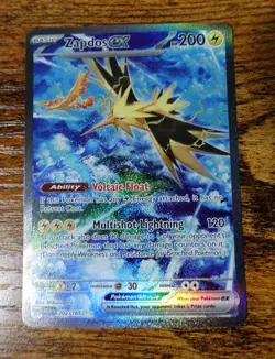 Zapdos ex 202/165 SIR Pokemon 151 Full Art Pokemon Card Near-Mint to Mint - Image 1
