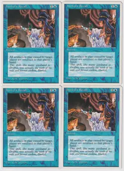 MTG 4X Hurkyl's Recall X4 Core Set 4th Edition Magic - LP/NM - Image 1