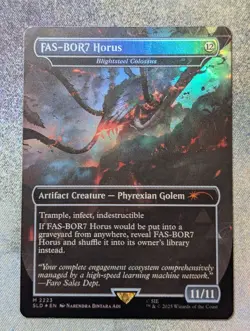 FAS-BOR7 Horus Blightsteel Colossus Secret Lair Playstation Rainbow Foil - Image 1