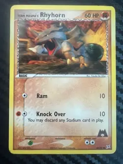 Pokemon TCG Team Magma's Rhyhorn EX Team Magma vs Team Aqua 68/95 MP/HP - Image 1