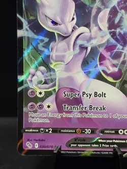 Pokemon Mewtwo V 030/078 Ultra Rare Full Art 2022 Pokemon GO Near Mint - Image 5