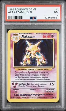 Alakazam Holo Rare PSA 7 NM 1999 Pokemon Base Set Unlimited #1/102 - Image 1