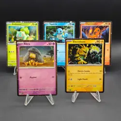 HD COSMOS HOLO Starters + Abra & Electabuzz Set - Pokemon 151 Promo - Image 1