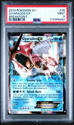 Pokemon 2016 Gyarados EX 26 XY Breakpoint PSA 9 MINT - Image 1