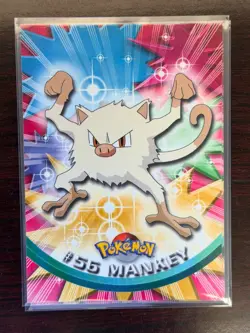 Mankey #56 - 1999 Topps Pokemon TV Animation Edition Series 1 GREEN LABEL - Image 1