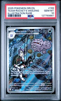 2025 Pokemon Destined Rivals En Team Rocket's Weezing Illustration Rare PSA 10 - Image 1