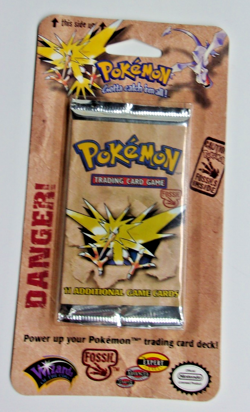 1-VINTAGE SEALED 1999 WOTC POKEMON TCG FOSSIL BLISTER PACK-ZAPDOS ART-RARE - Image 1