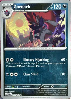 Zoroark Reverse Holo Rare - 032/064 - Shrouded Fable Pokemon 2024 - Image 1