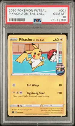 PSA 10 Pikachu On The Ball 001/005 Futsal Promo Holo Pokemon Card - Gem Mint - Image 1