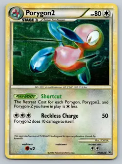 Porygon2 HGSS23 Rare 2010 Black Star Promo Holo New Pokemon Card DMG CREASE - Image 1