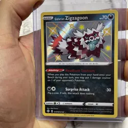 Galarian Zigzagoon SV078/SV122 Shining Fates Shiny Holo Rare Pokemon Card NM TCG - Image 1