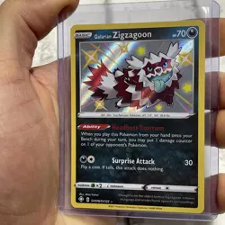 Galarian Zigzagoon SV078/SV122 Shining Fates Shiny Holo Rare Pokemon Card NM TCG - Image 2