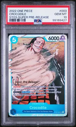 ST03-003 Crocodile Super Pre-Release One Piece Card Game PSA 10 GEM MINT - Image 1