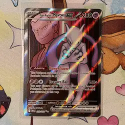 Pokemon TCG Team Rockets Mewtwo EX Full Art English Edition Card 213/182 - Image 1