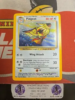 1999 Pokemon TCG Base Set Unlimited Pidgeot Holo Lp Card 8/64 Wizards - Image 1