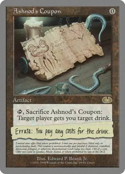 Ashnod's Coupon Unglued LP MTG - Image 1