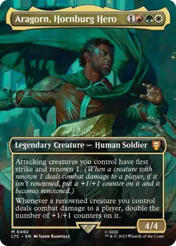 MTG The Lord of the Rings Commander - Aragorn, Hornburg Hero (Borderless) - Image 1