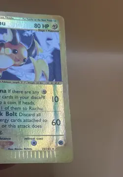 Pokemon TCG Raichu Expedition Base Set Reverse Holo Holo Card 25/165 - Image 5